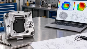 CNC machined injection mold plates with CAD drawings