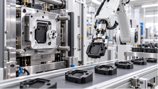 Automated injection molding production line
